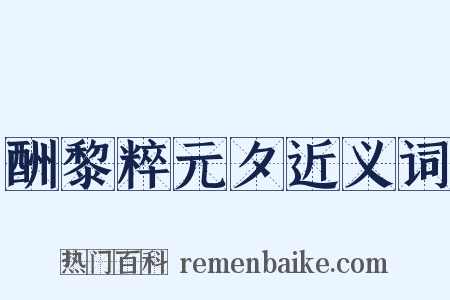 酬黎粹元夕近义词是什么意思的图片